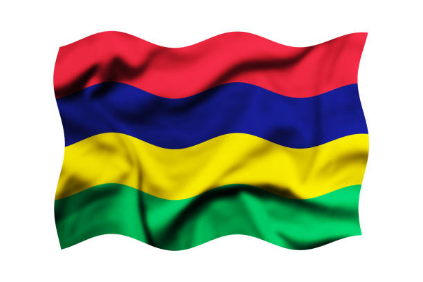 istock Waving Mauritius flag background, Clipping Path Included 2161021384