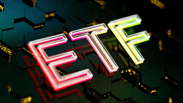 istock ETF text. digital background. Exchange-traded fund concept 2161021393