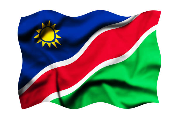 Waving Namibia flag background, Clipping Path Included