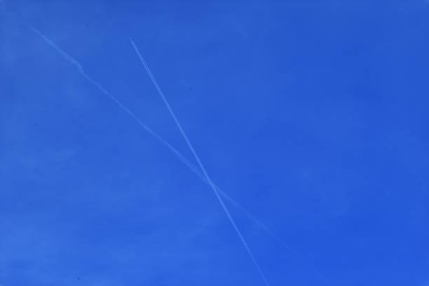 Vibrant Blue Sky with White Clouds in a Beautiful Summer Day