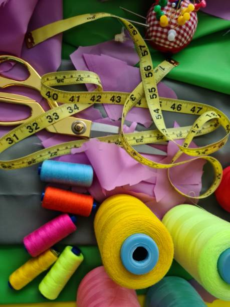 istock Colorful Sewing Supplies Laid Out on a Tabletop 2161022794