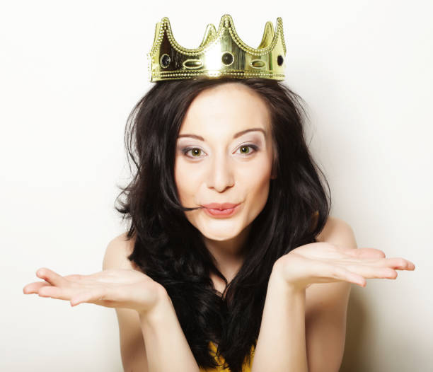 young lovely woman in crown