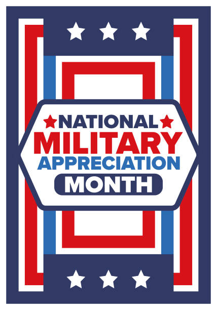 istock National Military Appreciation Month in May. Annual Armed Forces Celebration Month in United States. Poster, card, banner and background. Vector illustration 2161027284