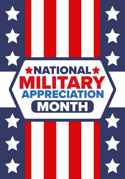 istock National Military Appreciation Month in May. Annual Armed Forces Celebration Month in United States. Poster, card, banner and background. Vector illustration 2161027305
