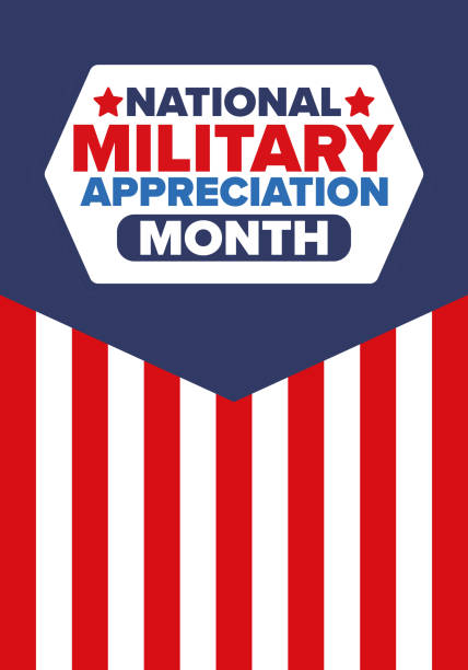 istock National Military Appreciation Month in May. Annual Armed Forces Celebration Month in United States. Poster, card, banner and background. Vector illustration 2161027309