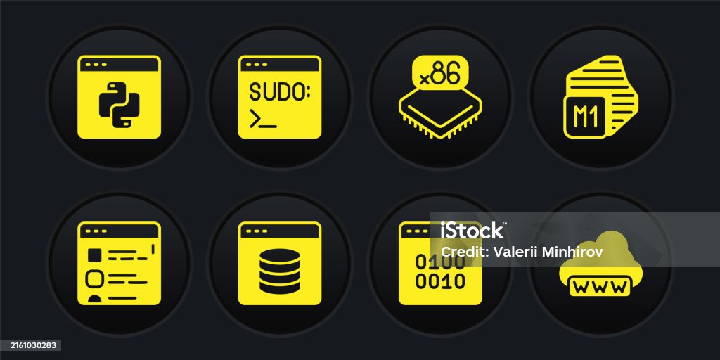 Set Browser Files Processor Server Data Web Hosting Binary Code With ...