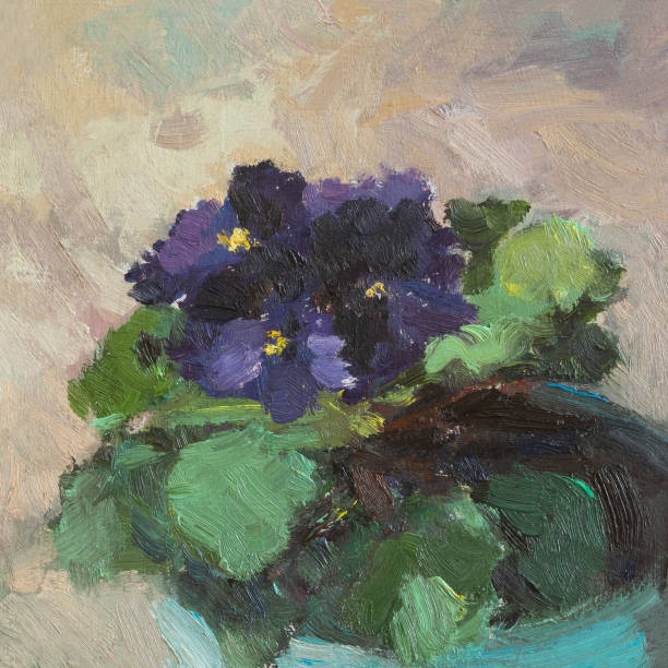istock Violet flower indoor oil painting. 2161034237