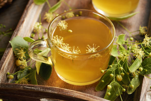 istock Linden flower tea in a glass cup 2161042721
