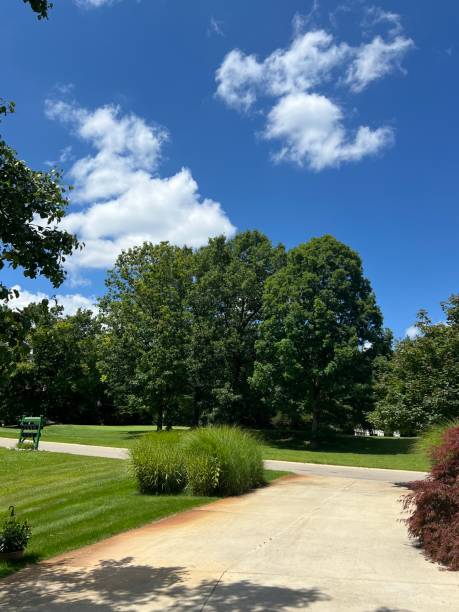 istock White and puffy cloud in Michigan against blue sky. 2161048329