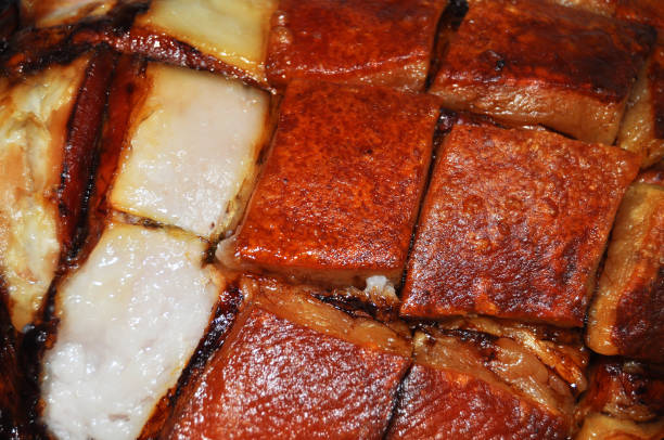 istock Roasted pork skin and fat texture 2161065328