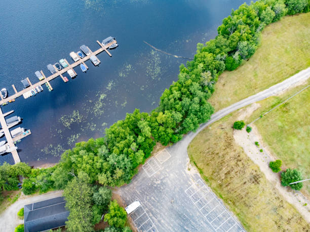 istock Aerial view of marina 2161067060