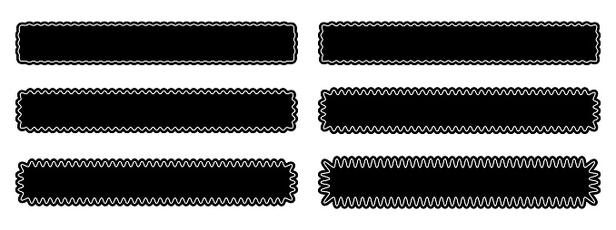 Rectangular Form Shape Set Of Long Rectangle Forms With Wavy Borders Wiggly Rectangular Shapes ...