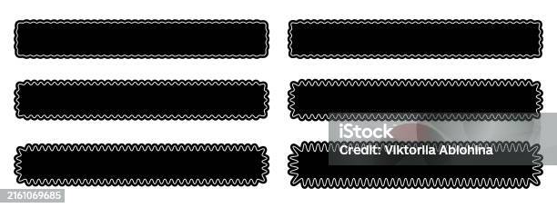 Wavy Rectangular Label Set Of Long Rectangle Forms With Wavy Borders Wiggly Rectangular Shapes ...