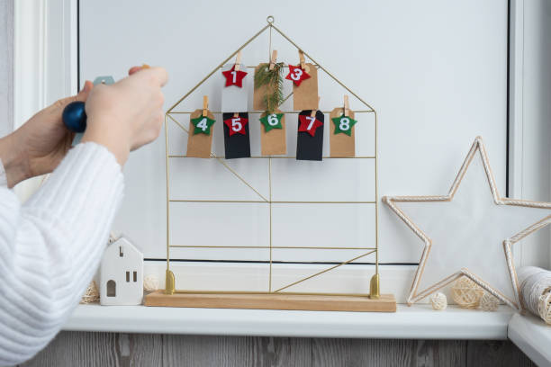istock Traditional twenty four days advent calendar before Christmas holidays. Plastic free zero waste sustainable decoration. Winter cozy home Catholic traditions of Christmas countdown new year 2161077455