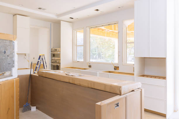 istock Creating new kitchen cabinet interior as part of a home improvement project 2161082333