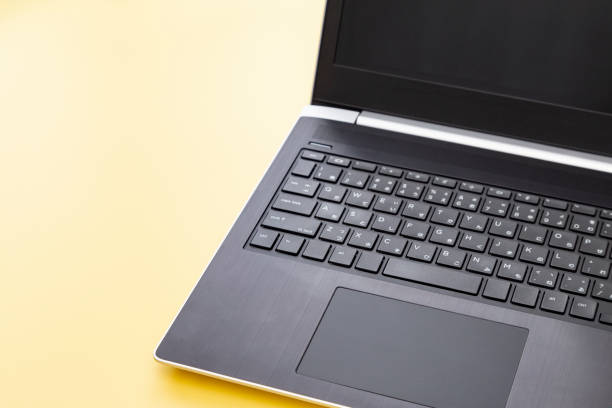 istock Laptop on a yellow background 2161082469