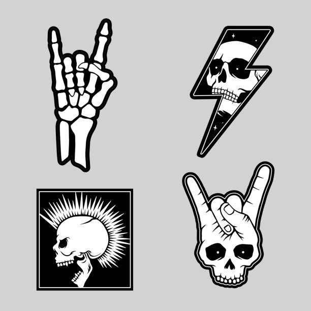 Punk patches vector premium vector Punk patches vector premium vector The Concept of Isolated Technology. Flat Cartoon Style Suitable for Landing Web Pages, Banners, Flyers, Stickers, Cards black rose tattoo designs background stock illustrations