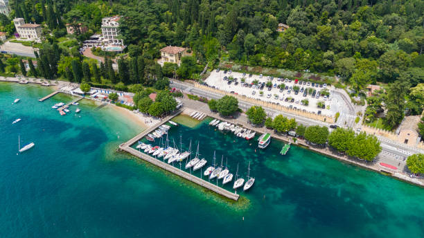 istock Garda town, Lake Garda -  Italy, drone view 2161083857