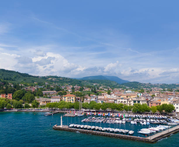 istock Garda town, Lake Garda -  Italy, drone view 2161083898