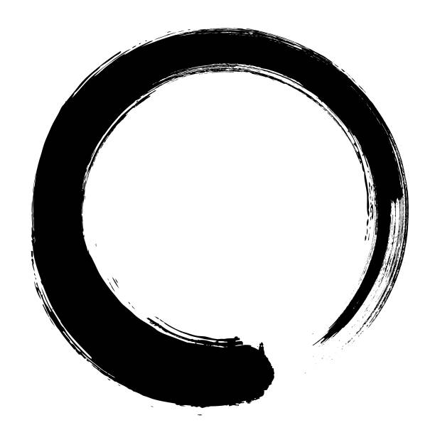 ilustrações de stock, clip art, desenhos animados e ícones de black buddhist zen black enso circle - zen