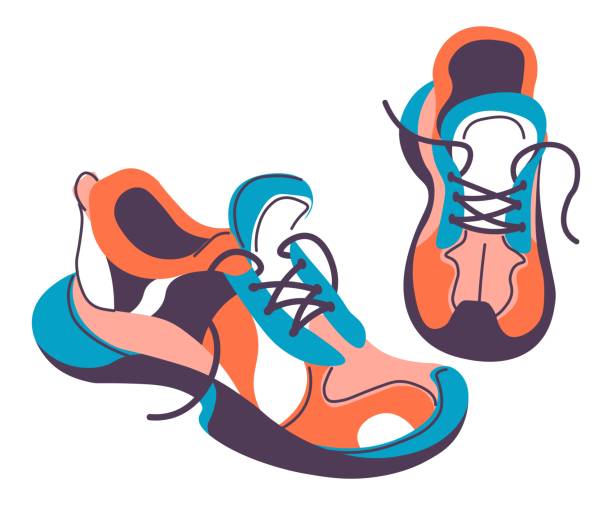 istock Sports sneakers with shoelace, sportive shoes 2161091349