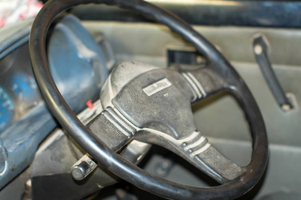 istock Dirty Old truck pick up steering wheel and dash 2161098379