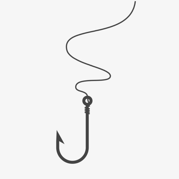 Fishing hook icon. Vector on white background Fishing hook icon. Vector on white background fishing hook stock illustrations