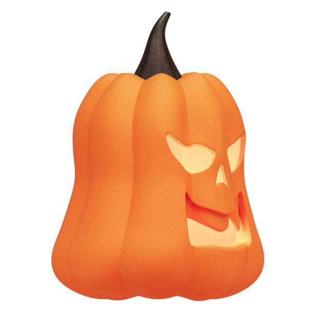 istock 3D Halloween pumpkin carving character with Jack O Lantern concept 2161099450