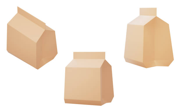 istock Cartoon style paper bag, 3d rendering. 2161102034