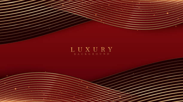 istock Elegant, Smooth-Flowing Golden Curves Decorated with Glitter and Bokeh in a Luxury Style Background Concept. 2161105008