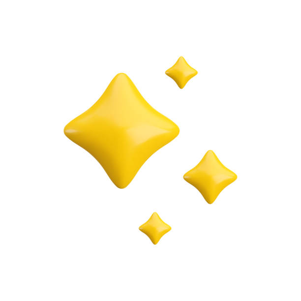 istock Vector 3d gold sparkle stars set on white background. Cute realistic cartoon 3d render, glossy yellow four pointed shining stars concept for magic sparkling decoration, web, game design, app 2161107019