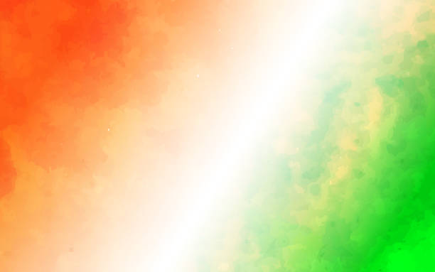 istock Indian flag colors- Tricolor - Horizontal vector backgrounds of three very light pastel shades of saffron, white and green blending 2161107469