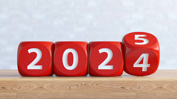 2024 Dice Turns to 2025 New Year Concept