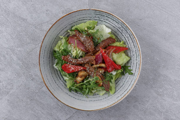 istock Thai salad on stone background, studio food photography 2 2161113246