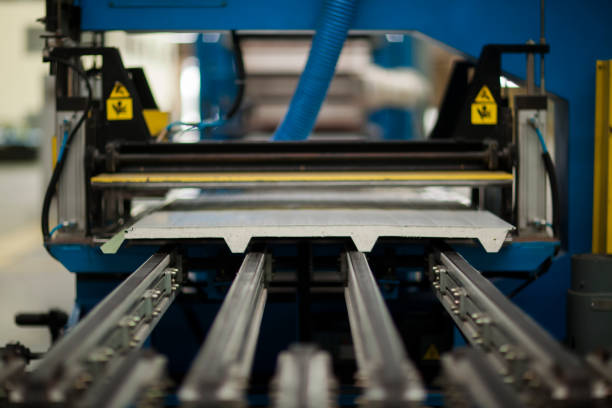 istock Factory constructions, industry technology, manufacturing interior, production line 2161116817
