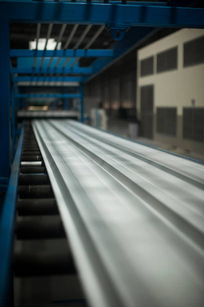 istock Factory constructions, industry technology, manufacturing interior, production line 2161116868