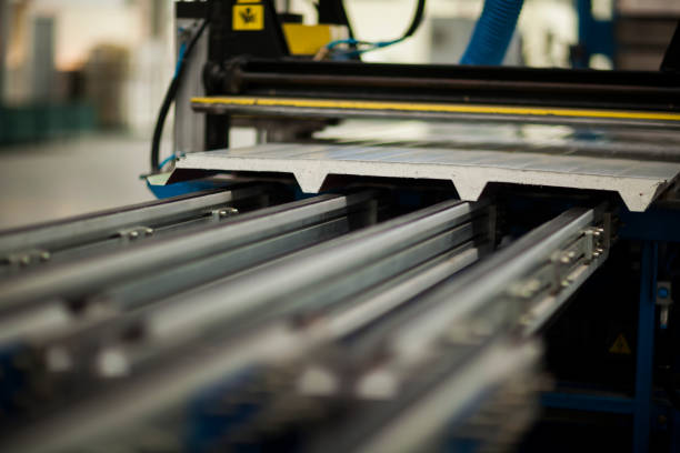 istock Factory constructions, industry technology, manufacturing interior, production line 2161116879