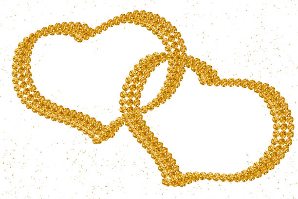 jewelry in heart lishape white background copy space
