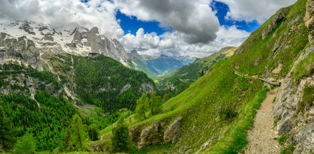 istock Viel dal Pan hiking path in the Dolomites during springtime 2161128784