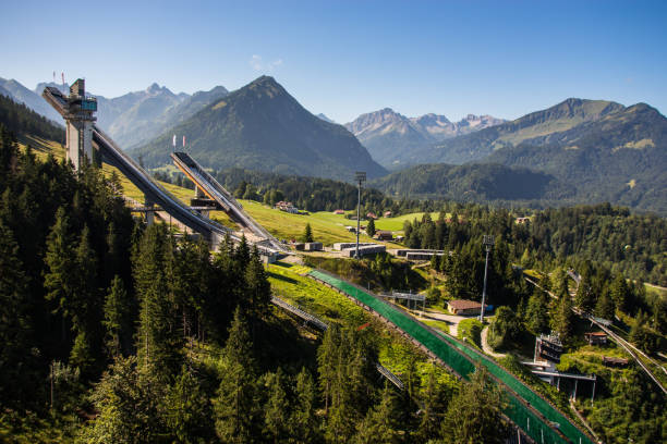 Oberstdorf ski jumps in the German Alps