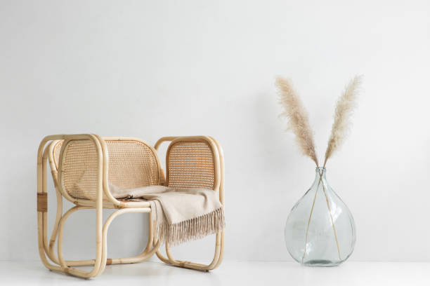 istock Modern interior design. Chair with white wall at background 2161135394
