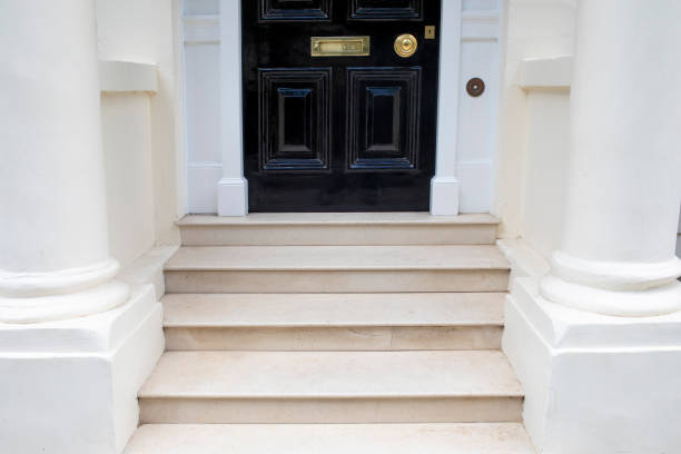 istock Stone steps leading to a front door 2161138880