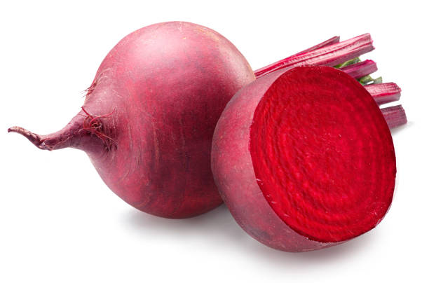 istock Red beetroot and beetroot cross sectoin isolated on white background. 2161140726