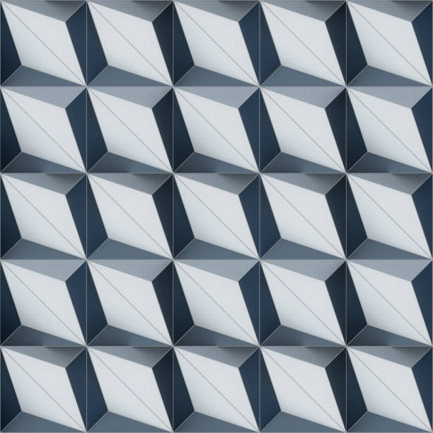 istock Pattern of three-dimensional diamonds in a cool blue and gray color scheme. 3d rendering illustration 2161140783