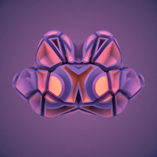 3d rendering digital illustration of a crystal three-dimensional pattern. Digital background. Modern minimal style