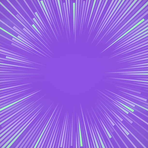 Bright and colorful design with purple background and circular line patterns. Visually appealing composition. Abstract style. 3d rendering digital illustration