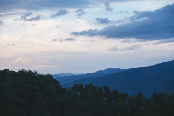 istock Landscape image of mountain view with clouds and sky 2161146134