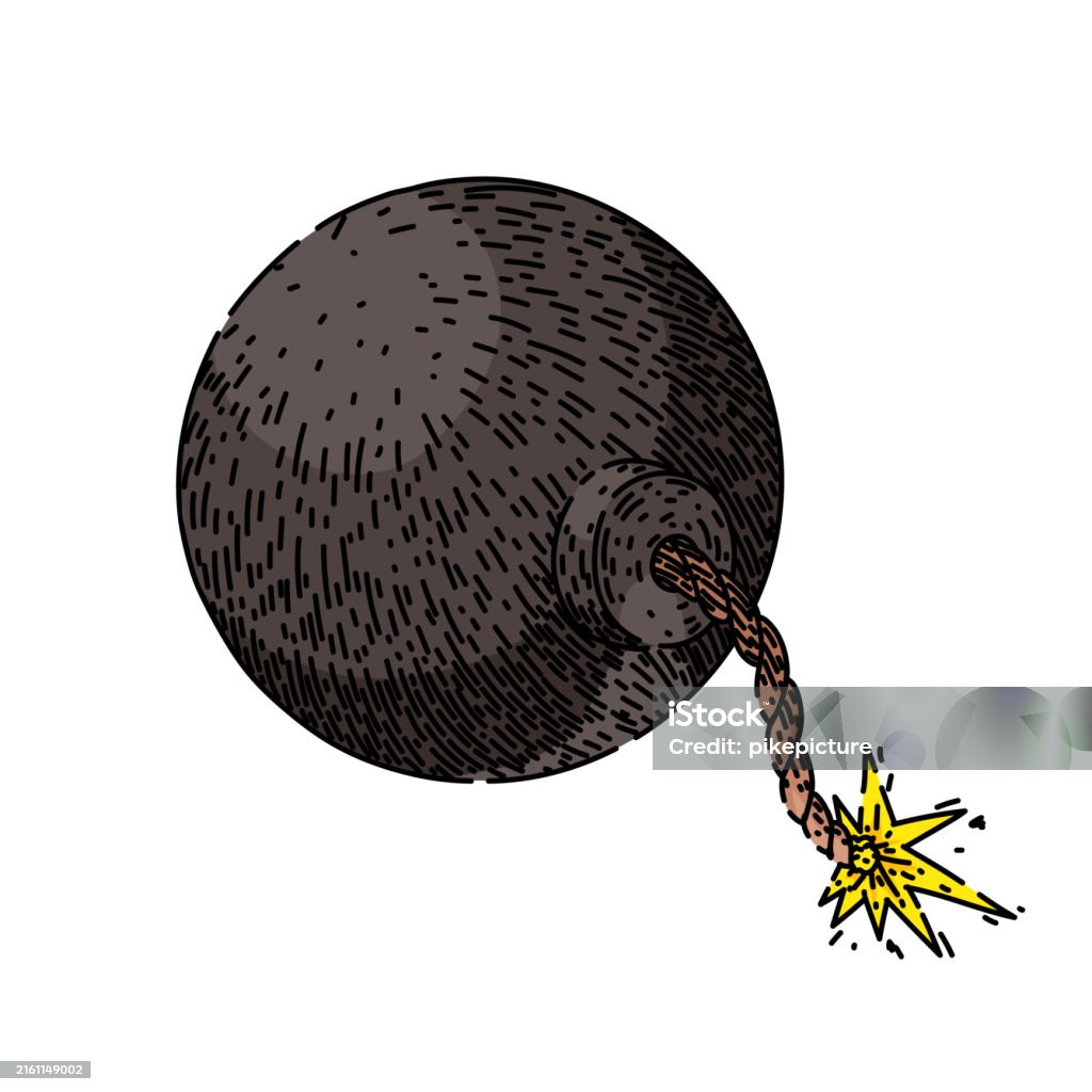 Bomb Reference Drawing Effect Bomb Sketch Hand Drawn Vector Stock Illustration - Download ...