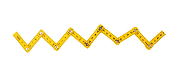 istock Yellow measure ruler isolated on white, transparent, Construction tool 2161151113