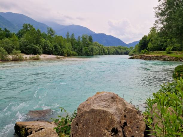istock blue Soca river - near Tolmin 2161153282